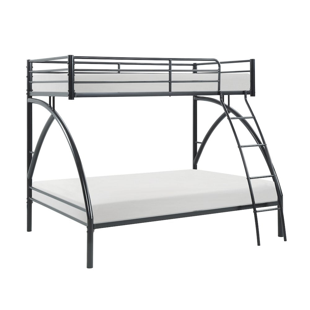 Bailey Metal Twin Over Full Metal Bunk Bed in Black