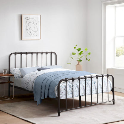 Bethany Metal Full Metal Platform Bed in Dark Bronze