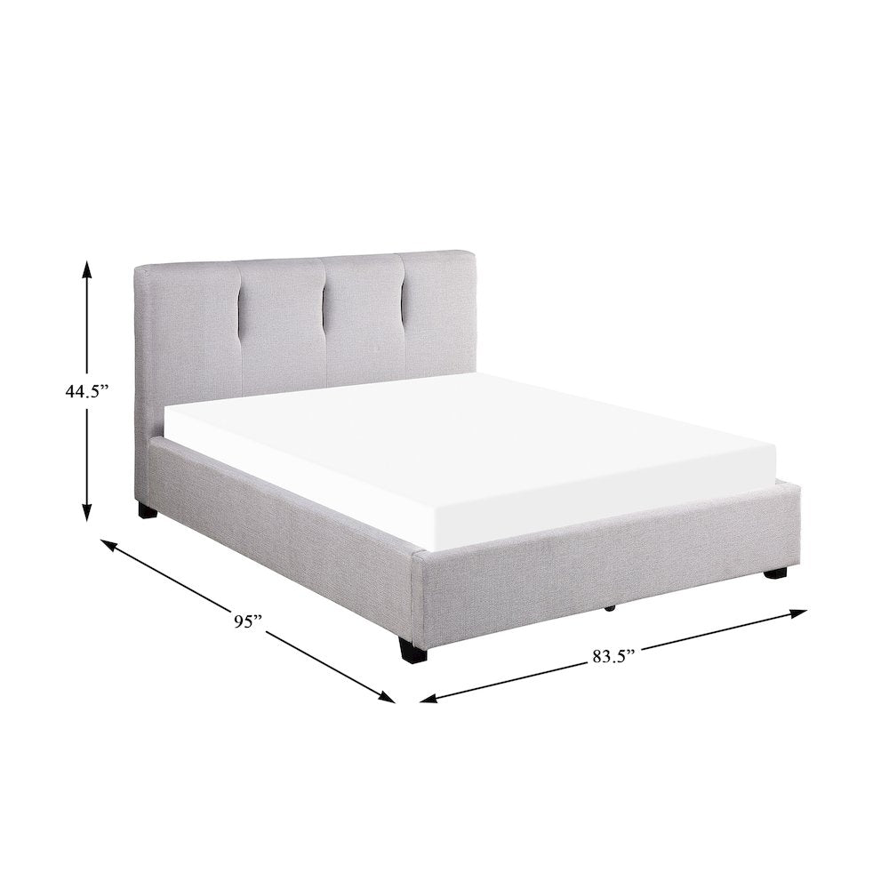 Aitana Textured California King Platform Bed in Gray