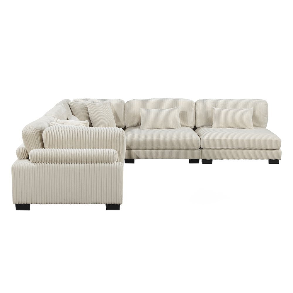 Traverse Corduroy 5-Piece Modular Sectional in Beige