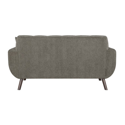 Janne Microfiber Love Seat in Brown