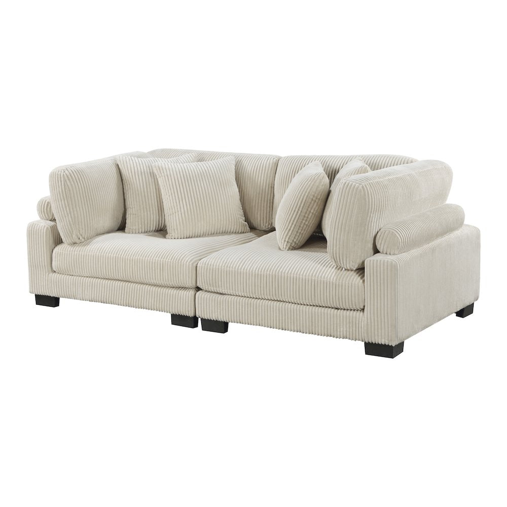 Traverse Corduroy Love Seat in Beige