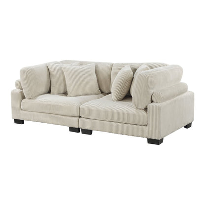 Traverse Corduroy Love Seat in Beige