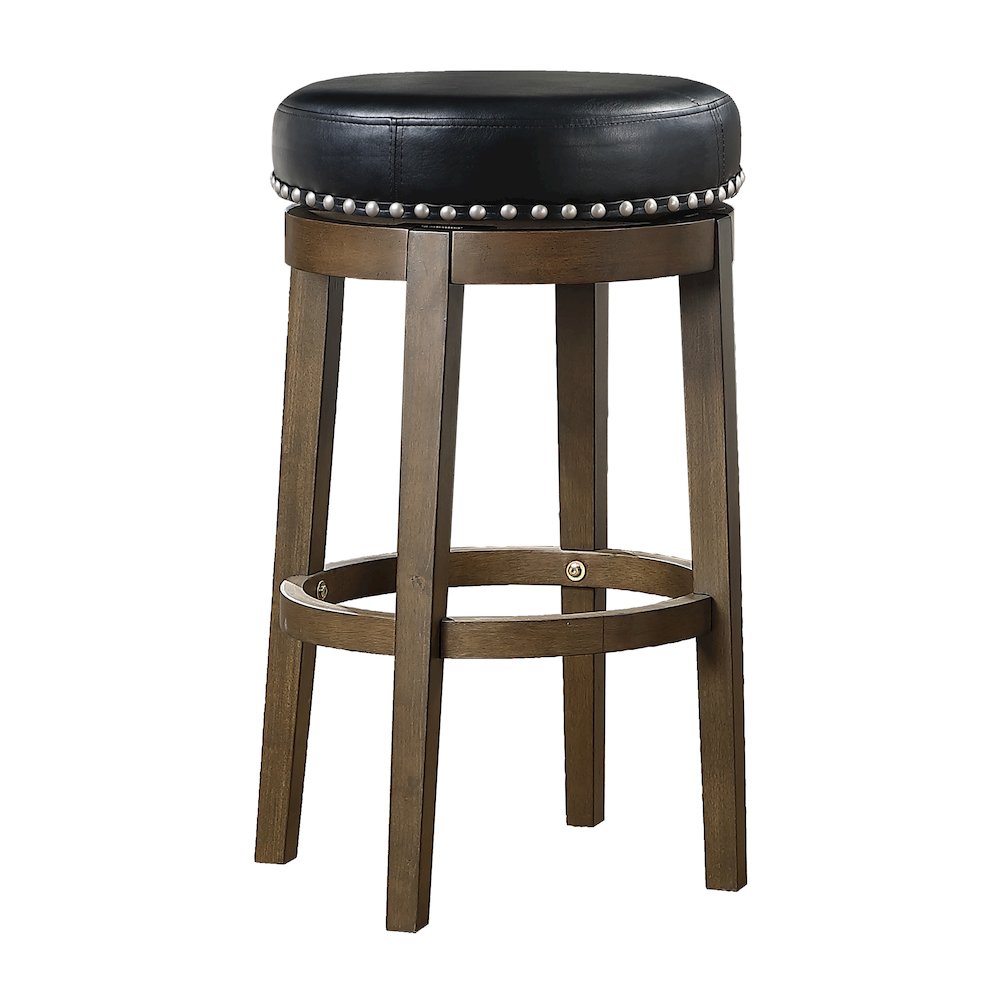 Westby Solid Wood 29" Round Swivel Stool, Set of 2 in Black