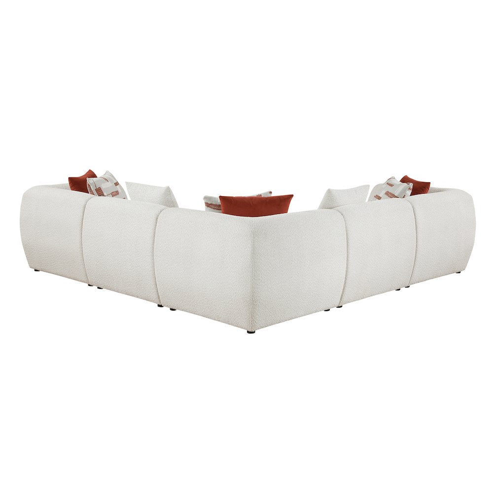 Franz Chenille 5-Piece Modular Sectional in Beige