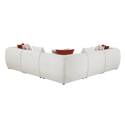 Franz Chenille 5-Piece Modular Sectional in Beige