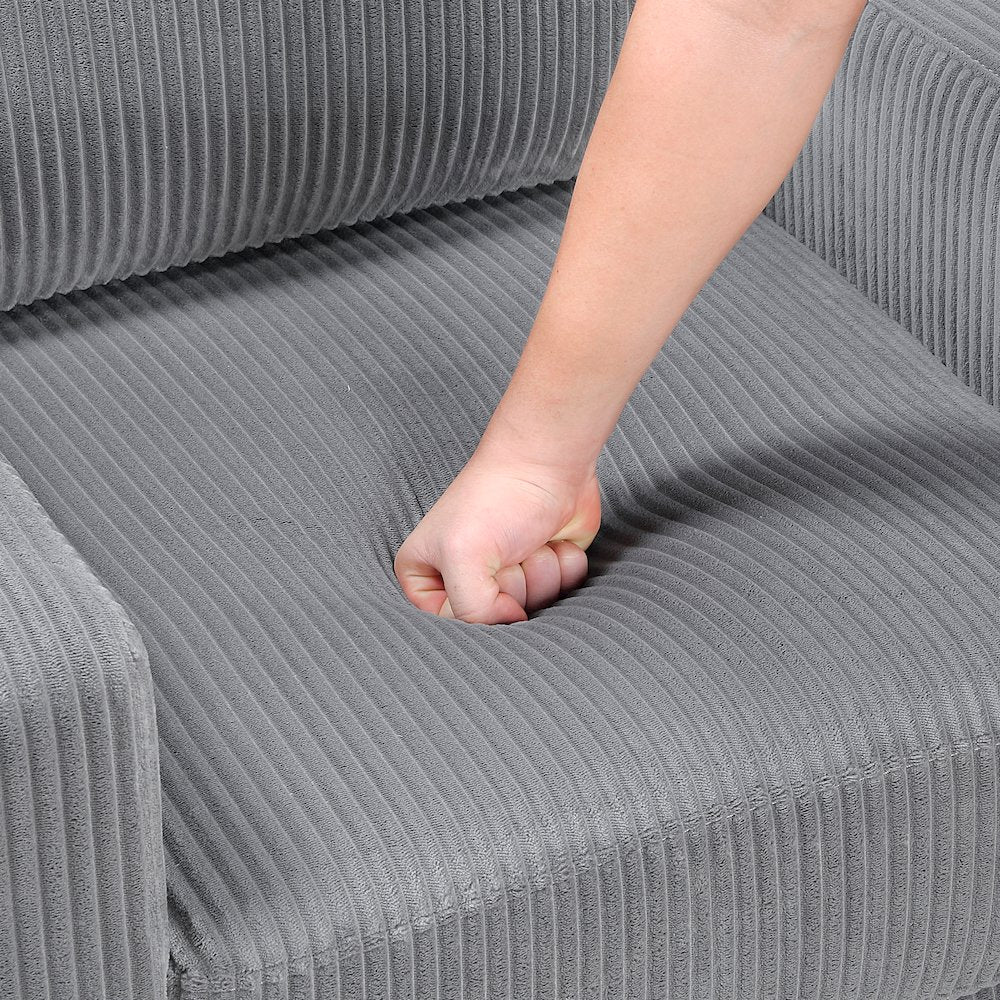 Crandall Corduroy Sofa in Gray