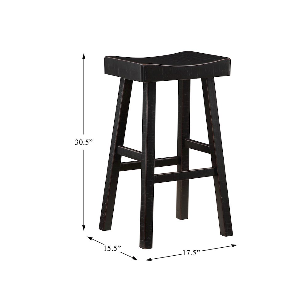 Caspian Solid Wood Pub Height Set (set of 4) in Black Finish