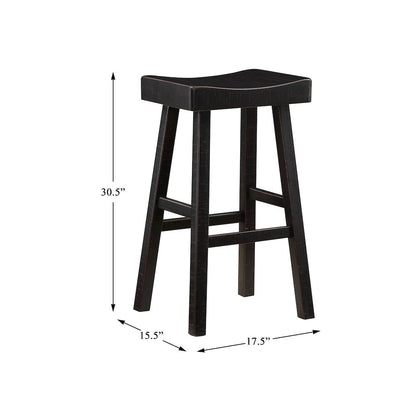 Caspian Solid Wood Pub Height Set (set of 4) in Black Finish