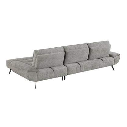 Dominic Chenille 2-Piece Sectional with Right Chaise in Dove Gray