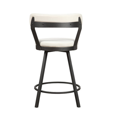 Appert Metal Swivel Counter Height Chair, set of 2 in White