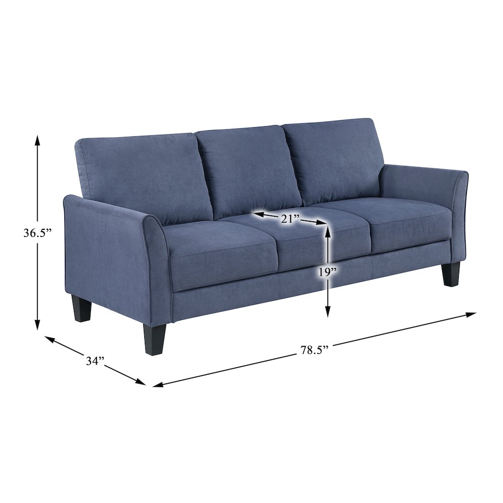 Aliana Textured Sofa in Blue