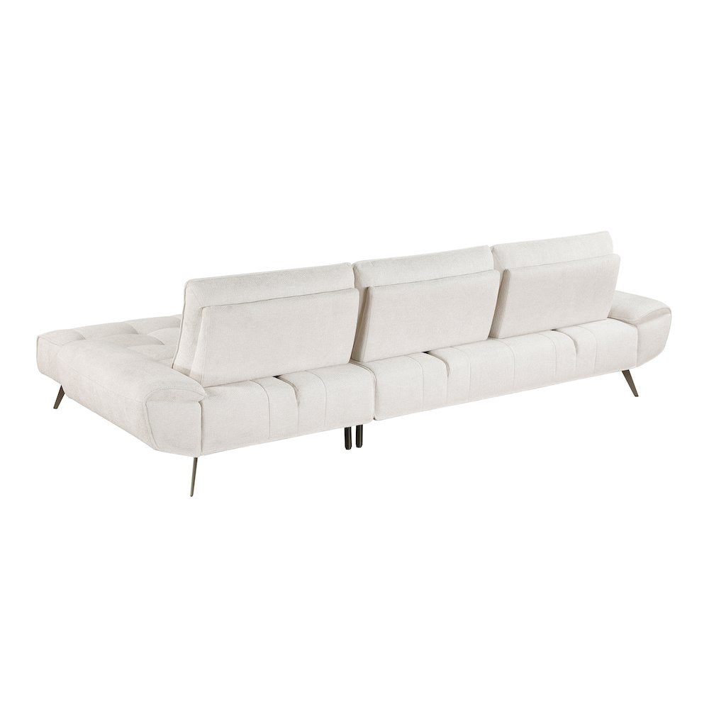 Dominic Chenille 2-Piece Sectional with Right Chaise in Beige