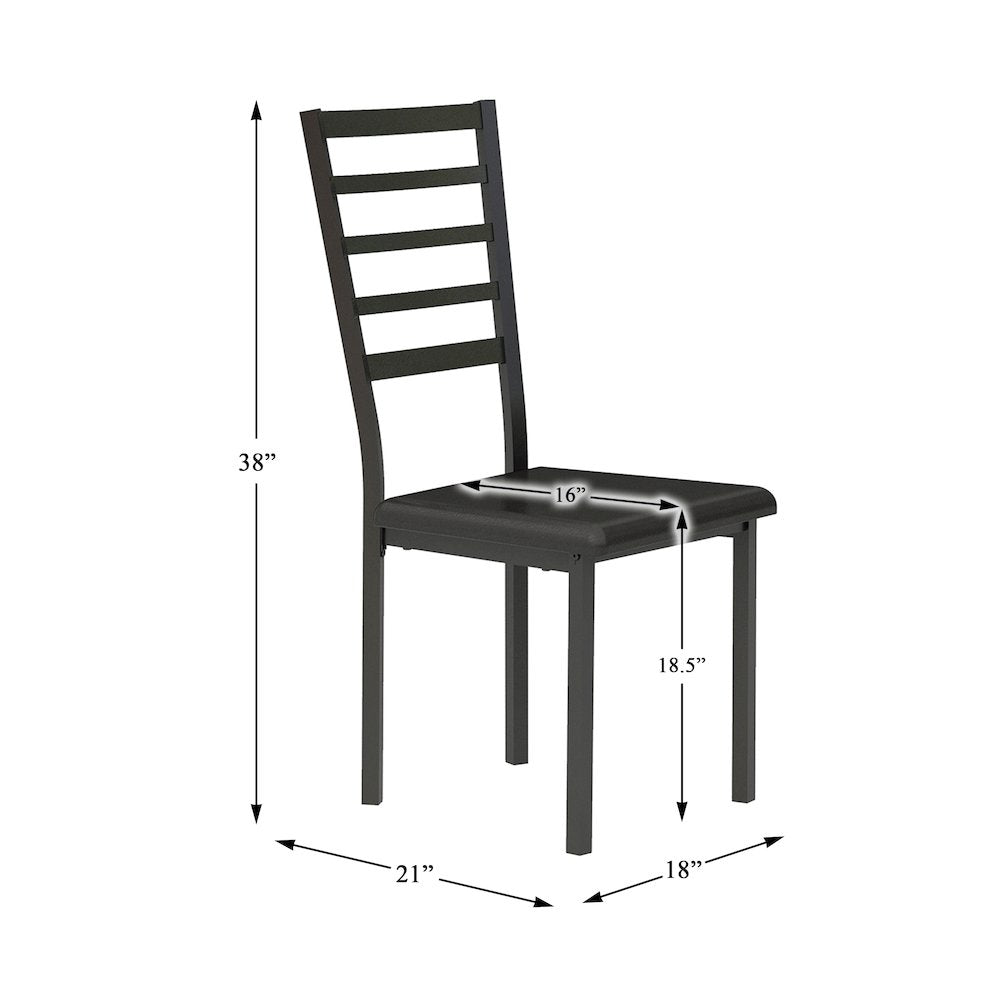 Madigan Metal Writing Desk with Chair in Black