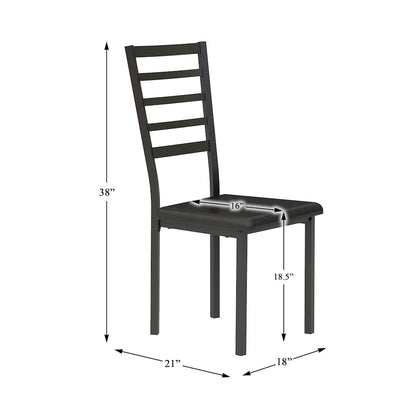 Madigan Metal Writing Desk with Chair in Black