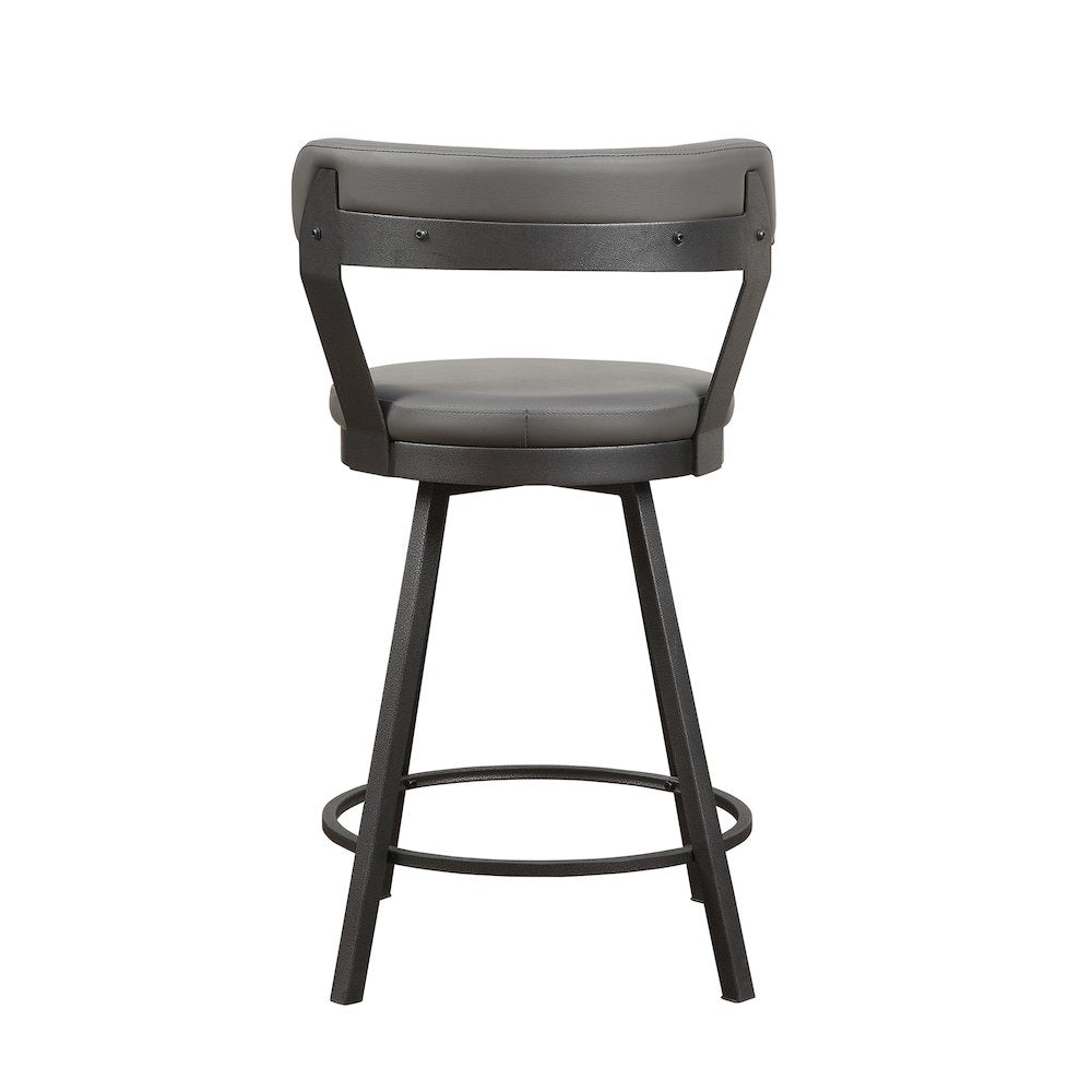 Appert Metal Swivel Counter Height Chair, set of 2 in Gray