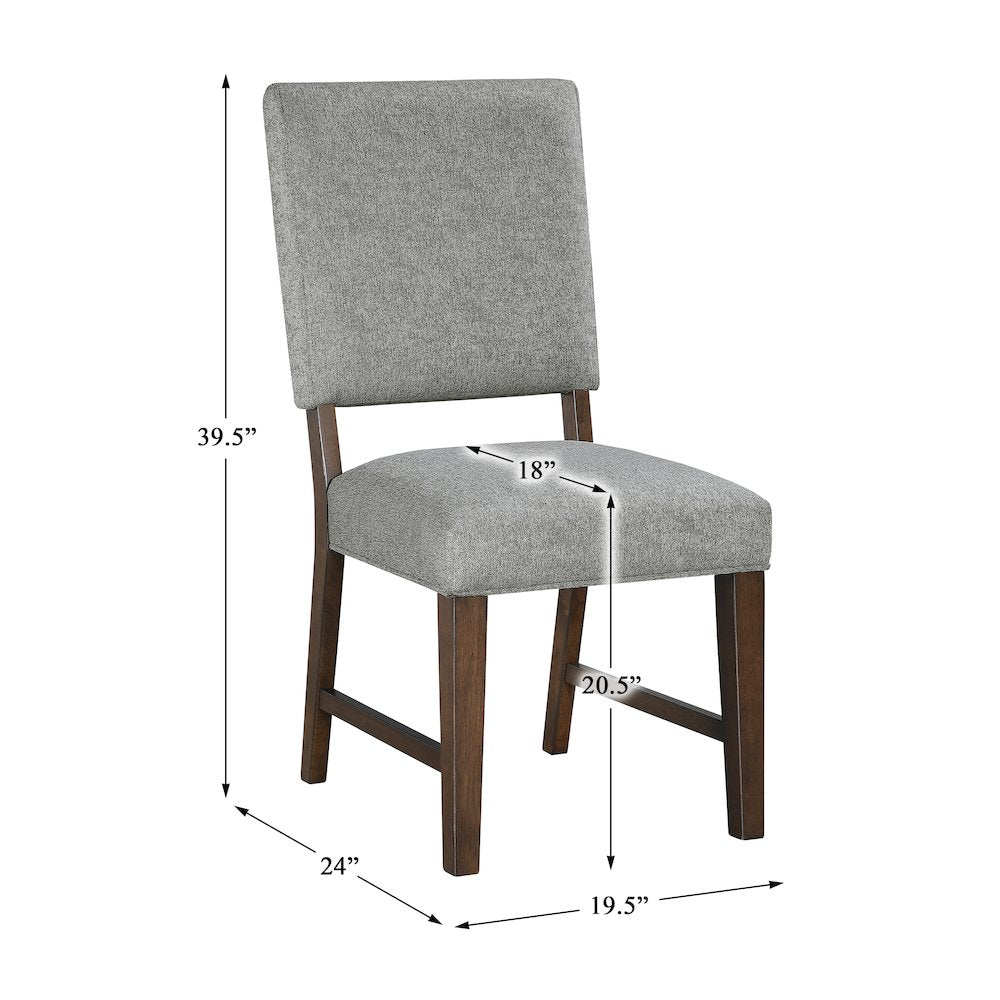 Franco Textured Dining Room Side Chair, set of 2 in Gray