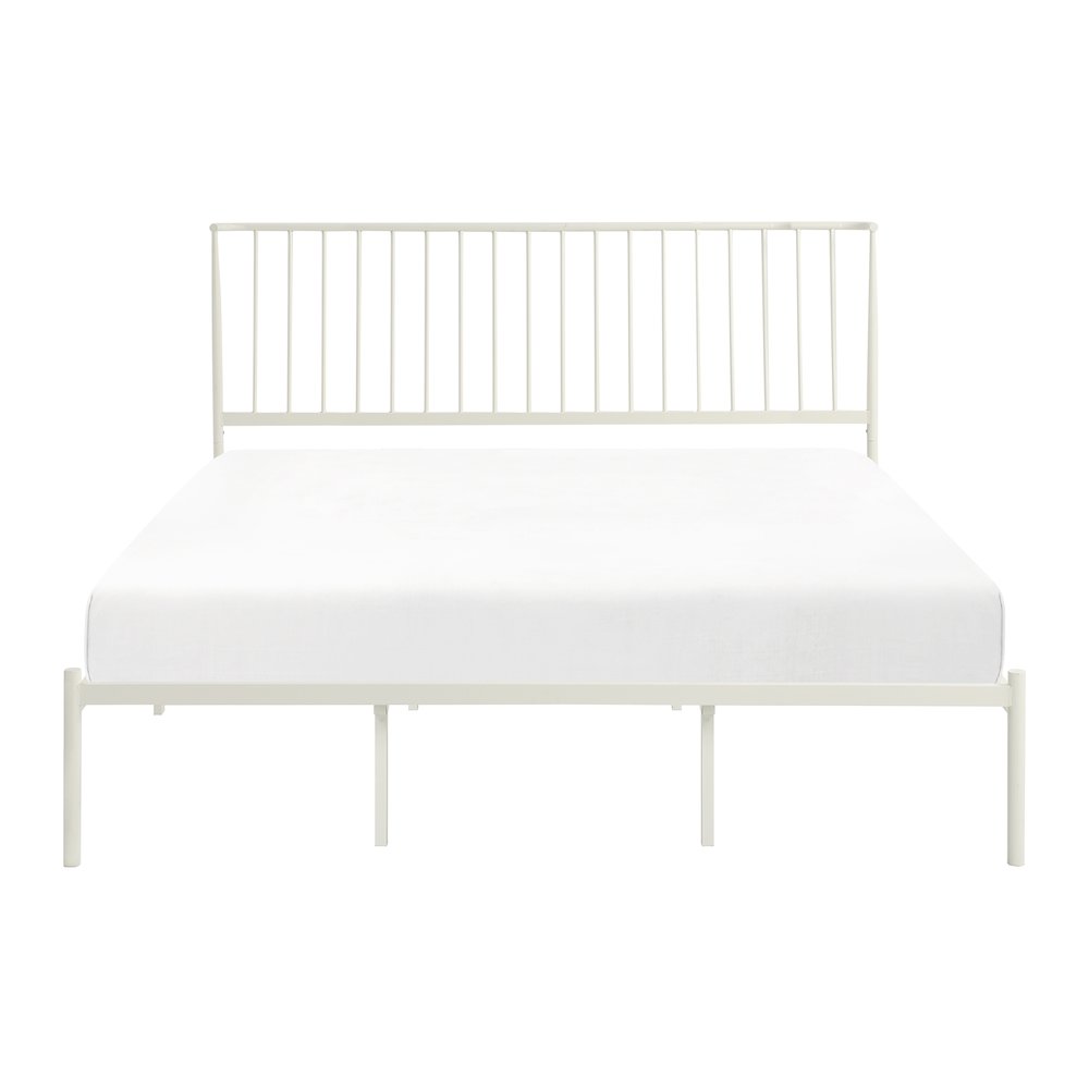 Augusta Metal Eastern King Metal Platform Bed in White