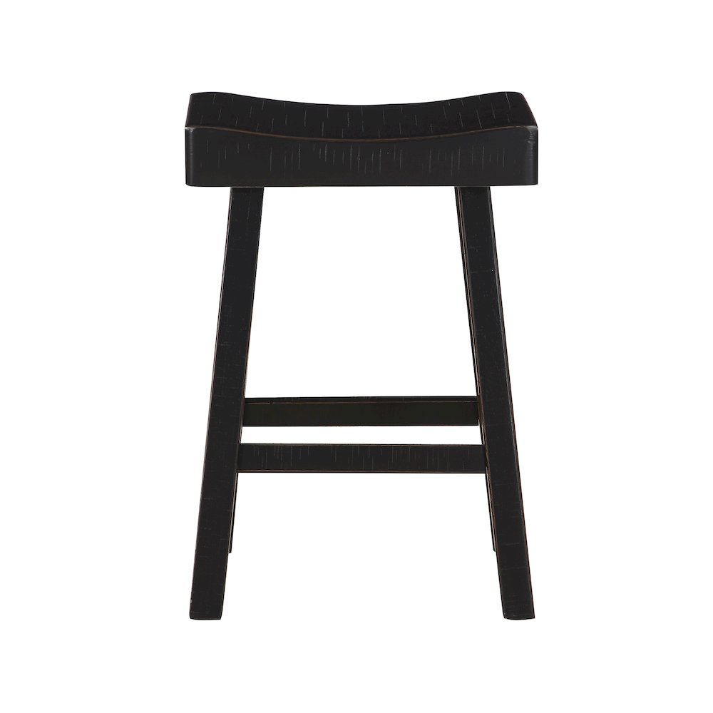 Caspian Solid Wood 24" Stool, Black color in Black finish