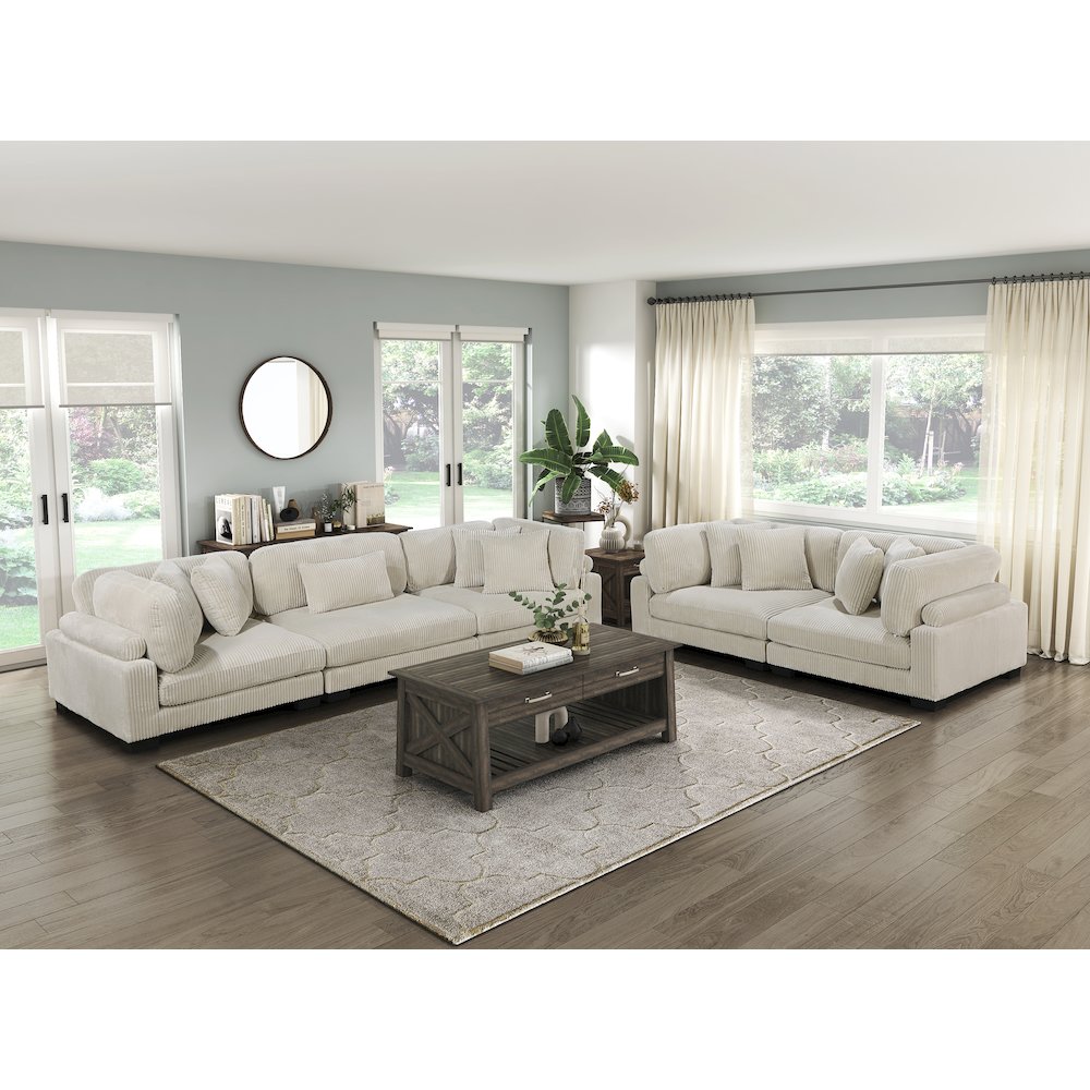Traverse Corduroy Love Seat in Beige