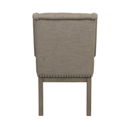 Vermillion Wood Dining Room Arm Chair, set of 2 in Cream