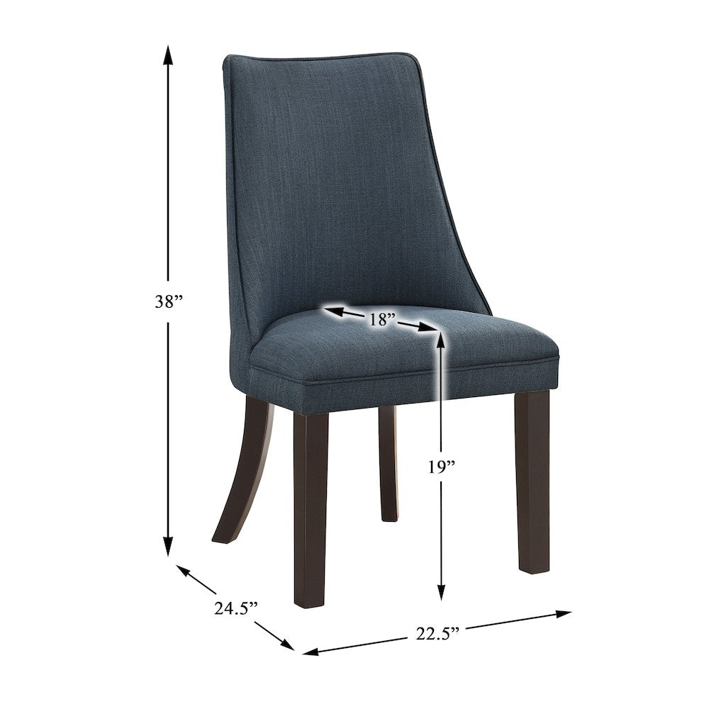 Paulson Textured Dining Room Side Chair, set of 2 in Blue gray