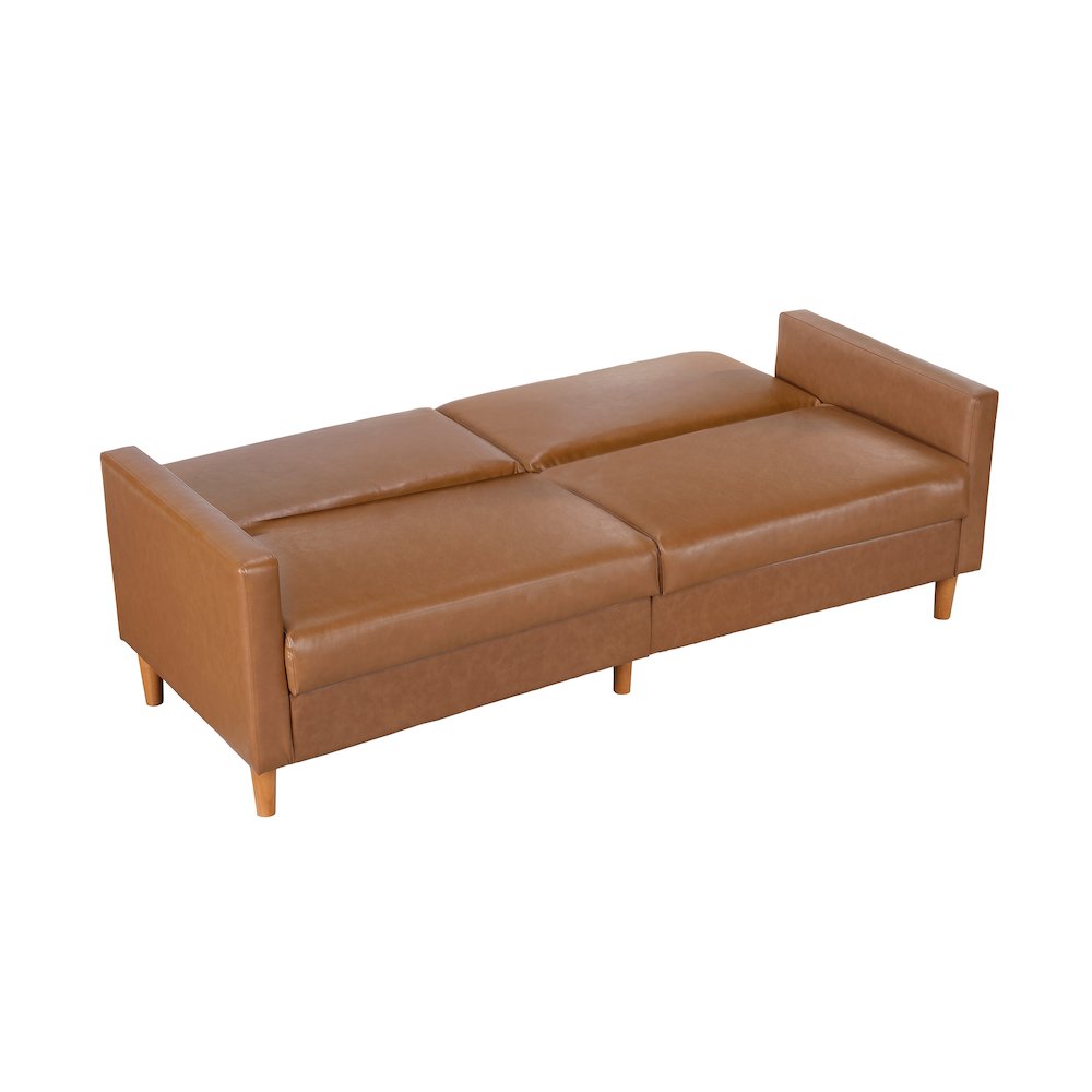 Carlton Faux Leather Elegant Lounger in Camel