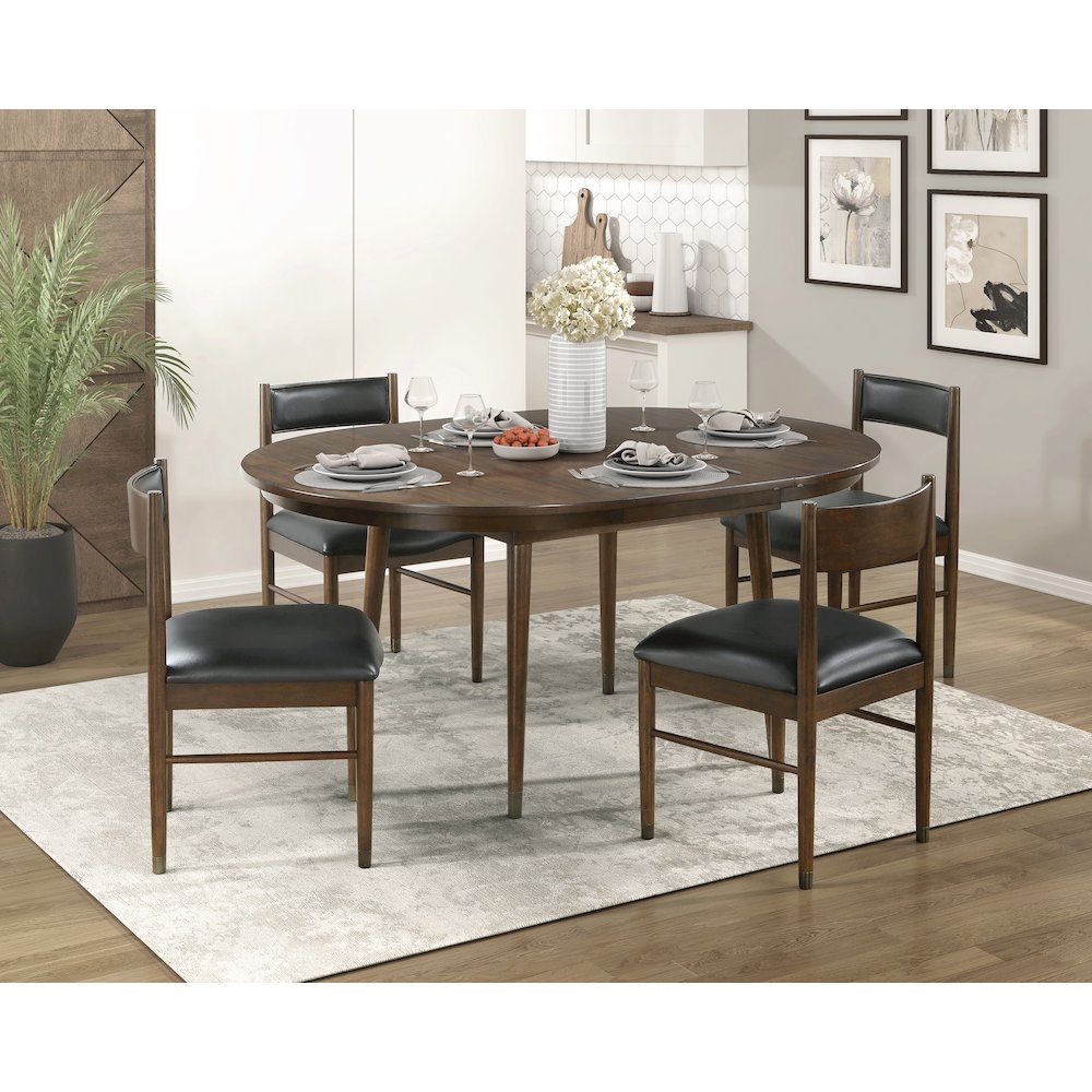 Clive Leather Dining Side Chair, Set of 2 in Black