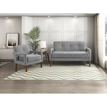 Belfort Chenille Chair in Gray