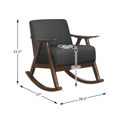 Waithe Textured Rocking Chair in Dark Gray