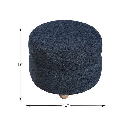 Essex Boucle Swivel Chair with Ottoman in Blue