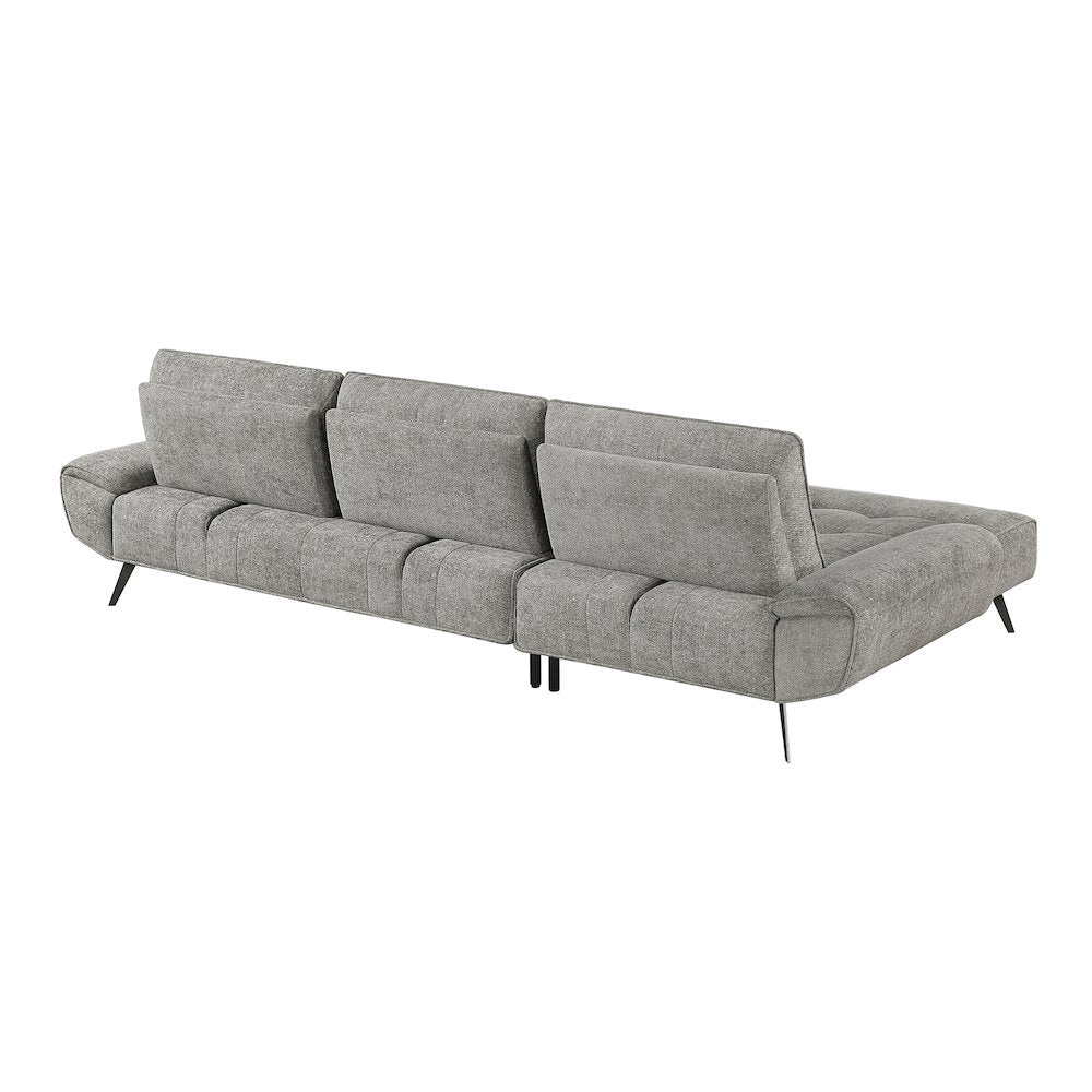 Dominic Chenille 2-Piece Sectional with Left Chaise in Dove Gray