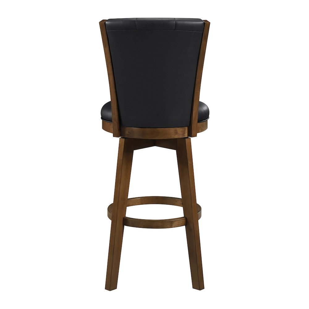 Medford Faux leather Pub Height Swivel Stool, set of 2 in Black