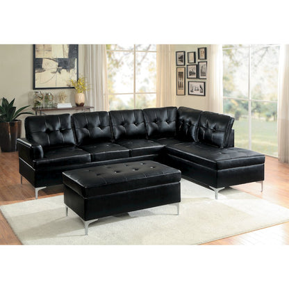 Barrington Faux Leather 2-piece set Sectional Sofa in Black