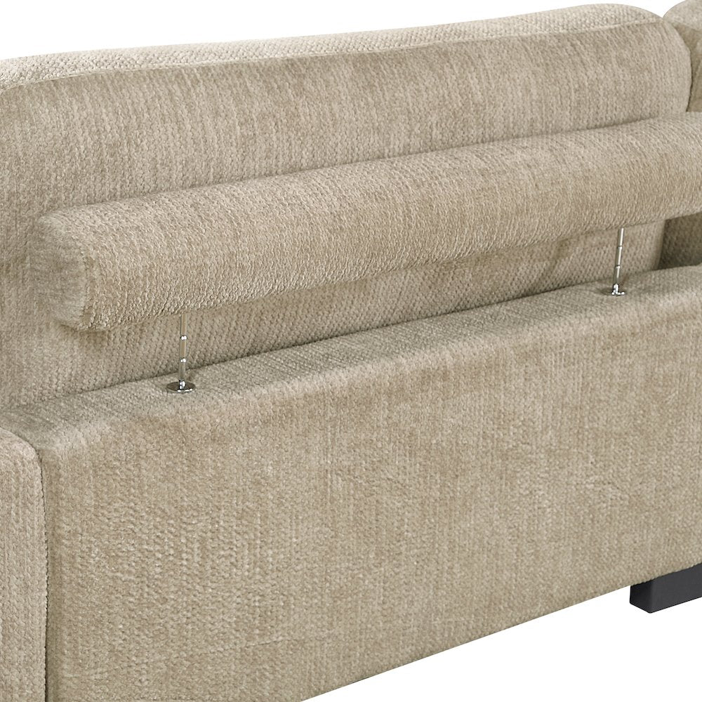 Corydon Microfiber 5-Piece Modular Sectional with Ottoman in Brown