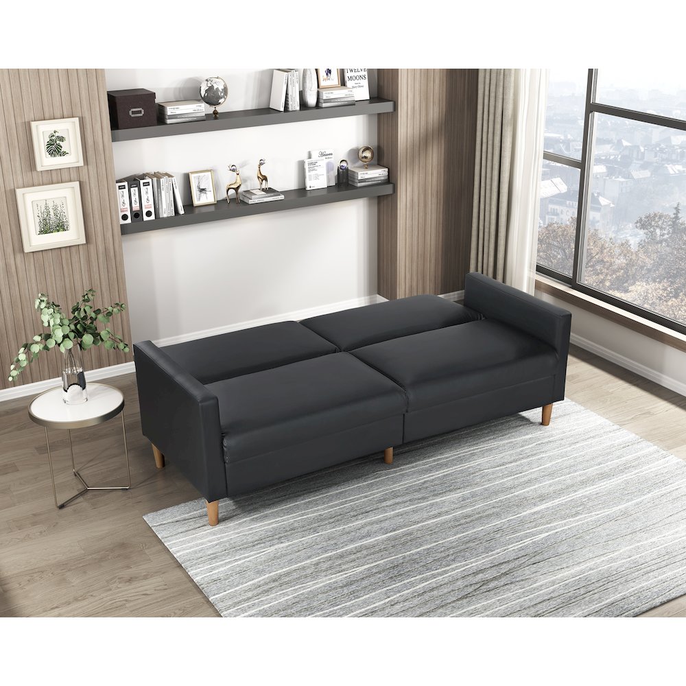 Carlton Faux Leather Elegant Lounger in Black