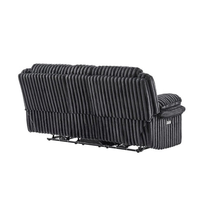 U8686 Black Pwr Console Rec Loveseat With Led And Hidden Drawer