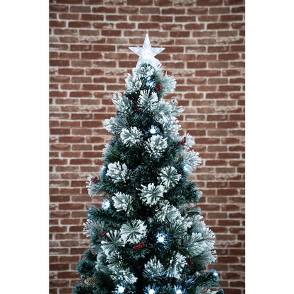 Christmas Tree Fiber Optic Green with Cones & Berries