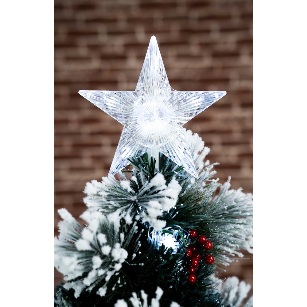Christmas Tree Fiber Optic Green with Cones & Berries