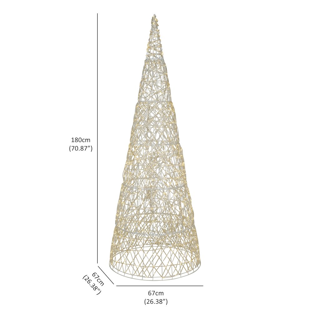 Twinkling 1450 LED Christmas Cone Tree with Warm White & Cold White Lights