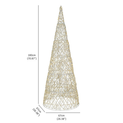 Twinkling 1450 LED Christmas Cone Tree with Warm White & Cold White Lights