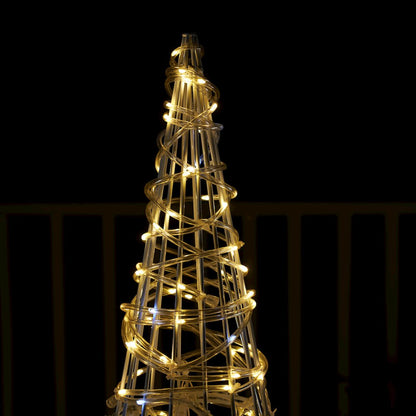 Twinkling 1450 LED Christmas Cone Tree with Warm White & Cold White Lights