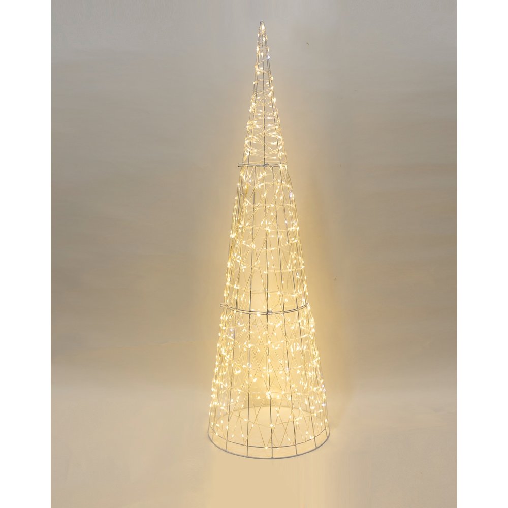 Twinkling 480 LED Christmas Cone Tree with Warm White & Cold White Lights