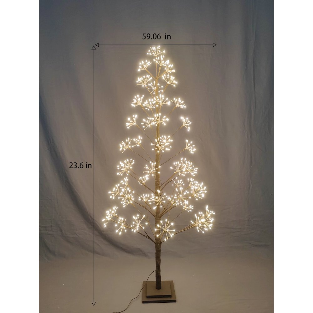 5ft Brown LED Cluster Tree with 720 Warm White LEDs Indoor Use Only