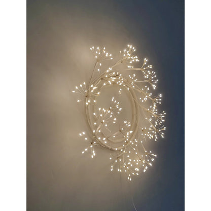 24in LED Christmas Wreath White Indoor Hanging Holiday Decor