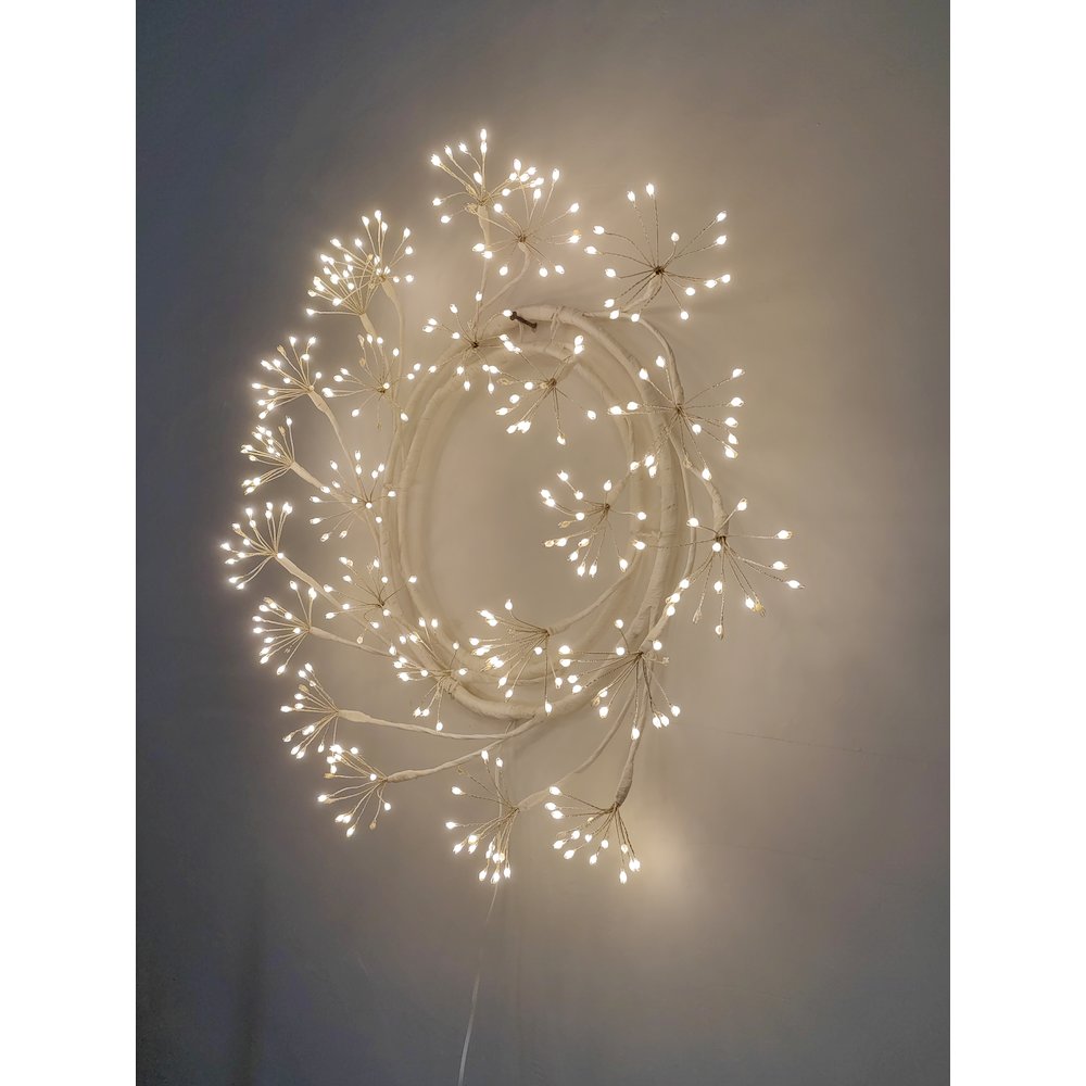 24in LED Christmas Wreath White Indoor Hanging Holiday Decor