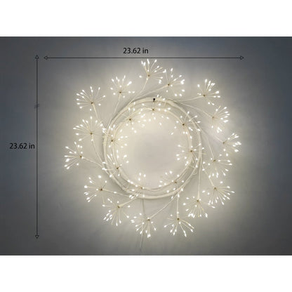 24in LED Christmas Wreath White Indoor Hanging Holiday Decor