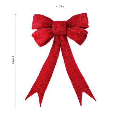 63 IN Lighted Red Bow Indoor/Outdoor Holiday Decor