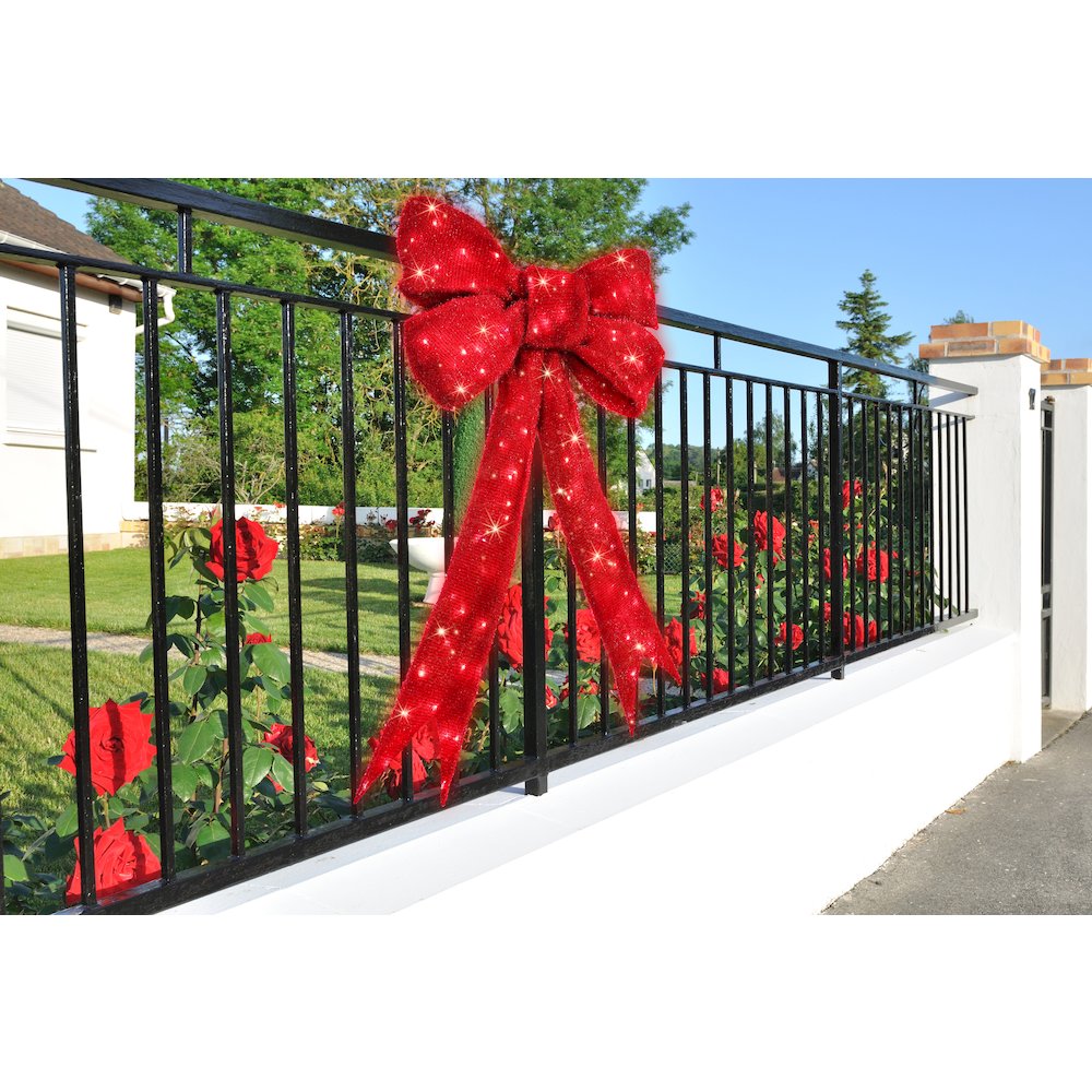 63 IN Lighted Red Bow Indoor/Outdoor Holiday Decor