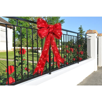 63 IN Lighted Red Bow Indoor/Outdoor Holiday Decor